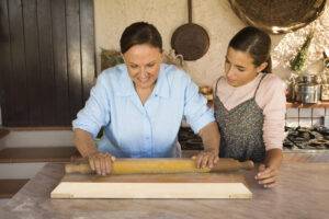 Rolling out dough