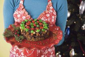 Lady Holding Fruitcake